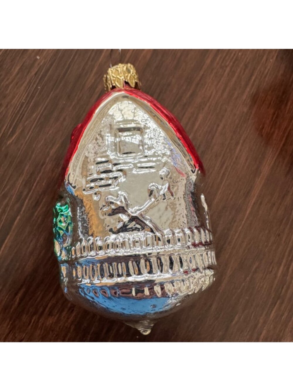 Vintage Christmas Thanksgiving Ornament Blown Glass West Germany Turkey House 3" - Picture 3 of 9